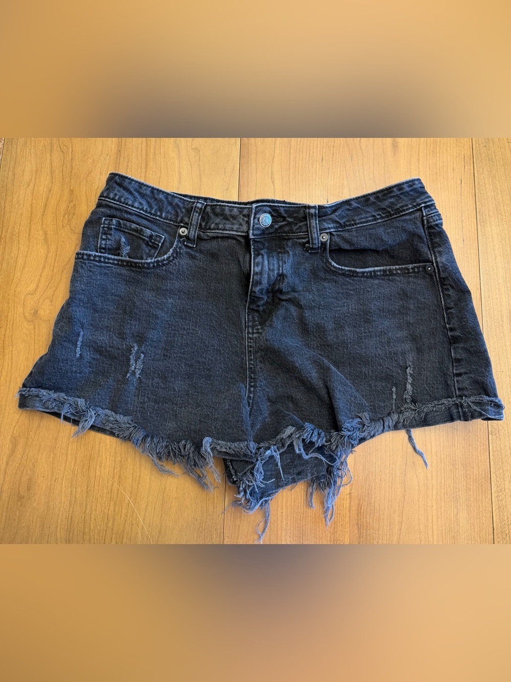 wild fable Black Distressed Denim Cutoff Shorts 12